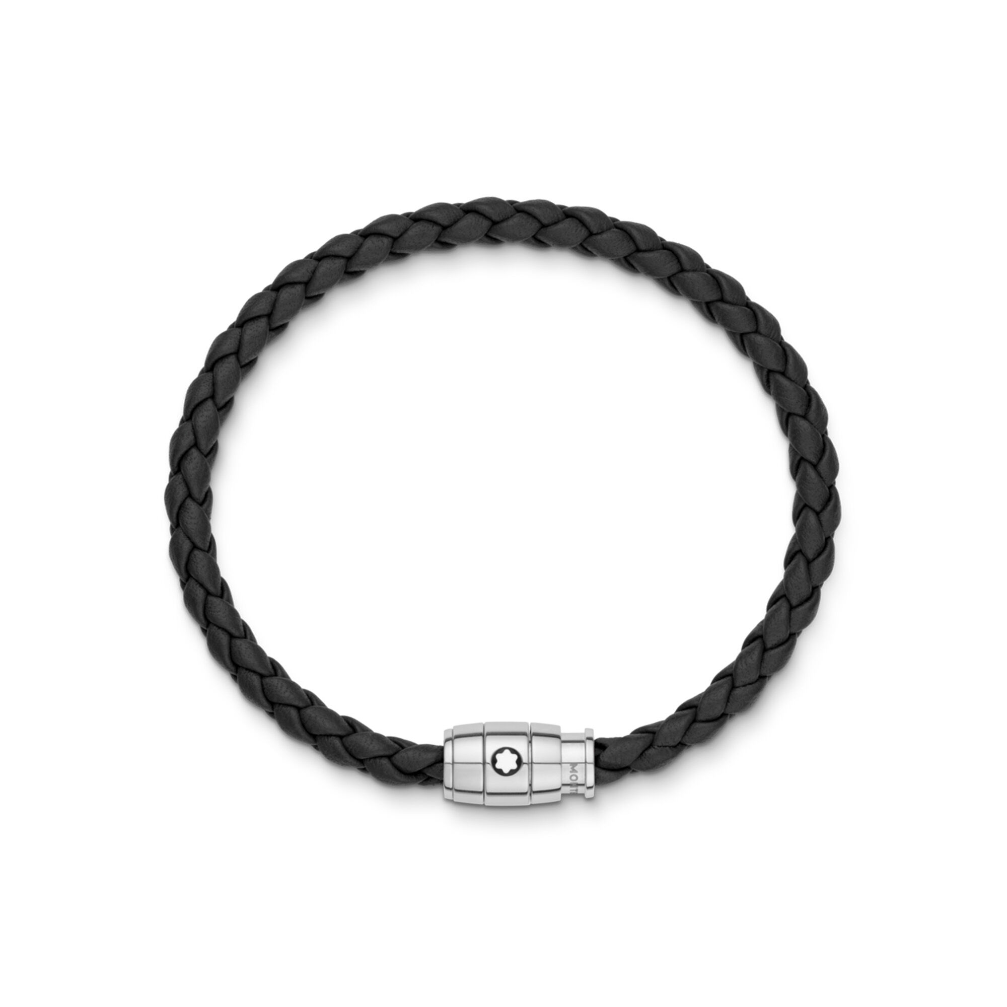 Montblanc Wrap Me Black Leather and Stainless Steel Bracelet Maison Birks